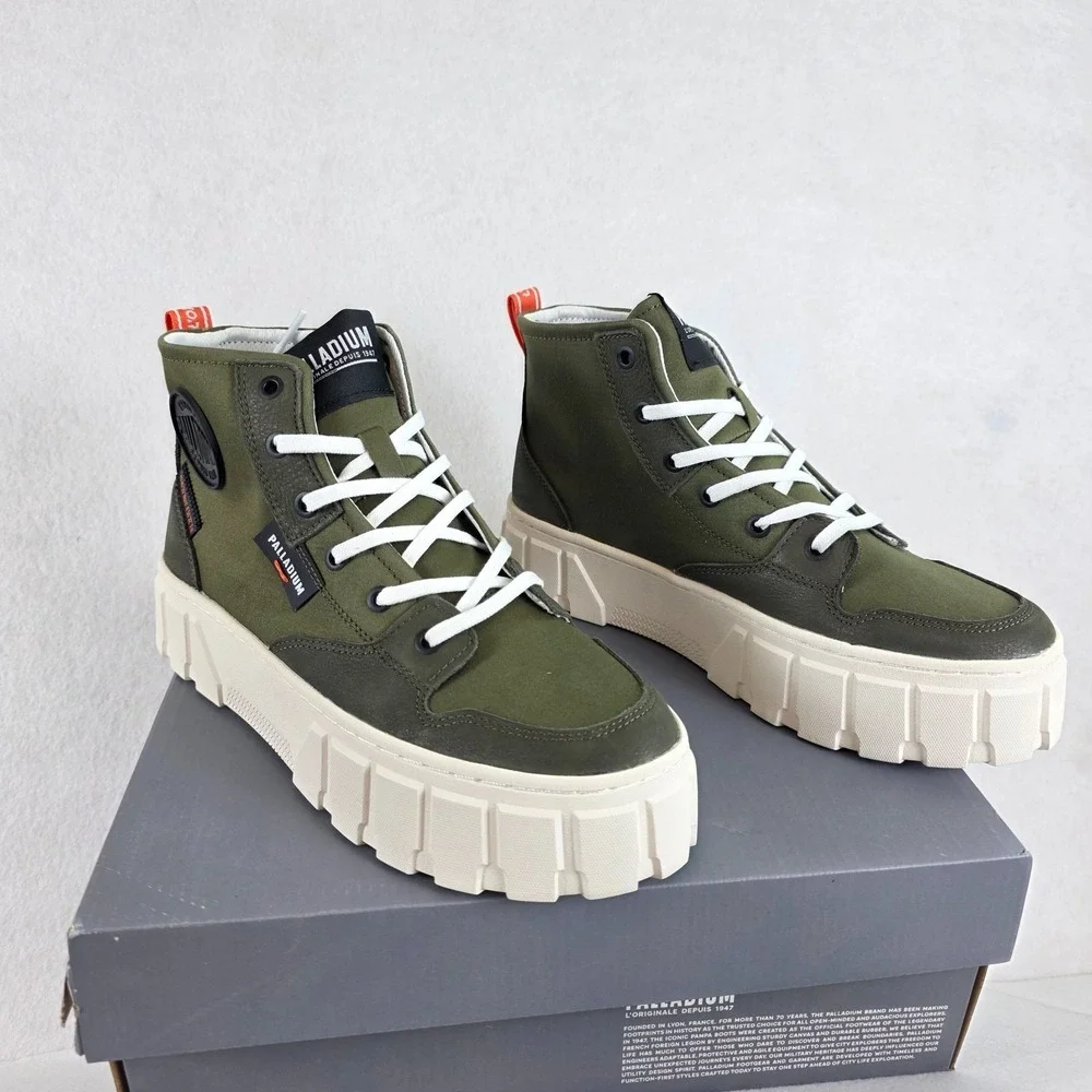Palladium Pallatower Hi Women's Platform‎ Boots Size 9.5 Olive Night New in  Box